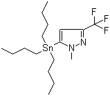 1-甲基-5-(三丁基锡烷基)-3-(三氟甲基)-1H-吡唑分子结构 (CAS 191606-78-7)