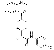 顺式-(alphaR)-N-(4-氯苯基)-4-(6-氟-4-喹啉基)-alpha-甲基环己烷乙酰胺分子结构 (CAS 1923833-60-6)
