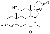 11alpha-羟基-7alpha-(甲氧羰基)-3-氧代孕甾-4-烯-21,17alpha-内酯分子结构 (CAS 192704-56-6)