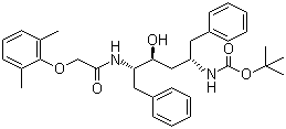 structure of CAS# 192725-45-4, (2S,3S,5S)-2-(2,6-二甲基苯氧乙酰基)氨基-3-羟基-5-(叔丁氧羰基)氨基-1,6-二苯基己烷