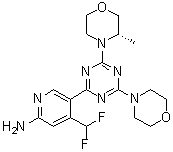 4-(Difluoromethyl)-5-[4-[(3S)-3-methyl-4-morpholinyl]-6-(4-morpholinyl)-1,3,5-triazin-2-yl]-2-pyridinamine molecular structure (CAS 1927857-61-1)