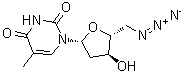 5'-叠氮基-5'-脱氧胸苷分子结构 (CAS 19316-85-9)
