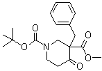 structure of CAS# 193274-00-9, 4-氧代-3-苄基-1,3-哌啶二甲酸 1-叔丁基 3-甲基酯