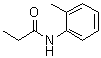 CAS # 19343-15-8, N-(2-Methylphenyl)propanamide, N-(2-Methylphenyl)propionamide, N-Propionyl-o-toluidine, N-o-Tolylpropionamide, NSC 204322, o-Methylpropionanilide