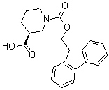 structure of CAS# 193693-68-4, (S)-1,3-哌啶二甲酸 1-(9H-芴-9-基甲基)酯