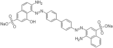 CAS # 1937-35-5, Direct Red 13, Direct Bordeaux BG, Direct Bordeaux BN, Direct Bordeaux GB, Direct Claret, Direct Garnet LG, Direct Red 13, Direct Red M 10B, Erie Bordeaux B, Fastolite Brilliant Bordeaux BN, Fenamin Bordeaux B, Naphtamine Bordeaux B, 4-Amino-3-[2-[4'-[2-(2-amino-8-hydroxy-6-sulfo-1-naphthalenyl)diazenyl][1,1'-biphenyl]-4-yl]diazenyl]-1-naphthalenesulfonic acid sodium salt