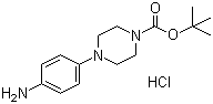 4-(4-氨基苯基)-1-哌嗪羧酸叔丁酯单盐酸盐分子结构 (CAS 193902-64-6)