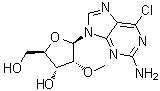structure of CAS# 194034-59-8, 6-氯-9-(2-O-甲基-beta-D-呋喃核糖基)-9H-嘌呤-2-胺