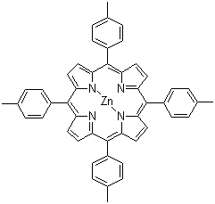 5,10,15,20-四(4-甲基苯基)-21H,23H-卟吩锌分子结构 (CAS 19414-67-6)