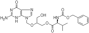 Cbz-缬更昔洛韦分子结构 (CAS 194154-40-0)