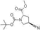 (2S,4R)-4-氰基-1,2-吡咯烷二羧酸 1-叔丁酯 2-甲酯分子结构 (CAS 194163-91-2)