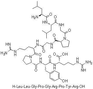 L-亮氨酰-L-亮氨酰甘氨酰-L-脯氨酰甘氨酰-L-精氨酰-L-脯氨酰-L-酪氨酰-L-精氨酸分子结构 (CAS 194424-21-0)