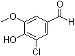structure of CAS# 19463-48-0, 3-Chloro-4-hydroxy-5-methoxybenzaldehyde