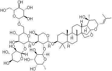 CAS # 194851-84-8, Jujuboside D, Jujuboside A1, (3beta,16beta,23R)-16,23:16,30-Diepoxy-20-hydroxydammar-24-en-3-yl O-6-deoxy-alpha-D-galactopyranosyl-(1-2)-O-[O-beta-D-glucopyranosyl-(1-6)-O-[beta-D-xylopyranosyl-(1-2)]-beta-D-glucopyranosyl-(1-3)]-alpha-L-arabinopyranoside