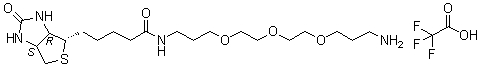 [3aS-(3aalpha,4beta,6aalpha)]-N-[3-[2-[2-(3-氨基丙氧基)乙氧基]乙氧基]丙基]六氢-2-氧代-1H-噻吩并[3,4-d]咪唑-4-戊酰胺单(三氟乙酸)盐分子结构 (CAS 194920-43-9)