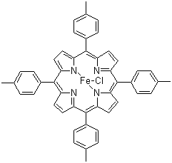 structure of CAS# 19496-18-5, 5,10,15,20-Tetra(4-methylphenyl)-21H,23H-porphine iron(III) chloride