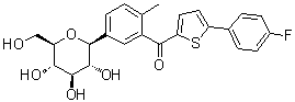 [5-(4-氟苯基)-2-噻吩基](5-beta-D-吡喃葡萄糖基-2-甲基苯基)甲酮分子结构 (CAS 1951467-28-9)