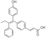 (2E)-3-[4-[(1E)-1-(4-羟基苯基)-2-苯基-1-丁烯-1-基]苯基]-2-丙烯酸分子结构 (CAS 195611-82-6)