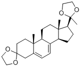 CAS # 19592-55-3, 3,20-Bis(ethylenedioxy)pregna-5,7-diene, 10,13-dimethyl-17-(2-methyl-1,3-dioxolan-2-yl)spiro[1,2,4,9,11,12,14,15,16,17-decahydrocyclopenta[a]phenanthrene-3,2'-1,3-dioxolane]