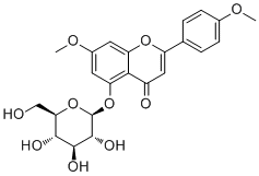5-(beta-D-吡喃葡萄糖氧基)-7-甲氧基-2-(4-甲氧基苯基)-4H-1-苯并吡喃-4-酮分子结构 (CAS 197018-71-6)