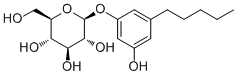 3-羟基-5-戊基苯基-beta-D-吡喃葡萄糖甙分子结构 (CAS 197307-49-6)