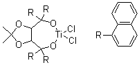 structure of CAS# 197389-47-2, [[(4R,5S)-2,2-二甲基-1,3-二氧杂戊环-4,5-二基]双(二-1-萘基甲醇)]二氯化钛