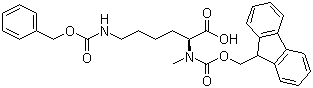 structure of CAS# 197632-76-1, N'-苄氧羰基-N-芴甲氧羰基-N-甲基-L-赖氨酸