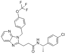 N-[(1S)-1-(4-氯苯基)乙基]-3-[[4-(三氟甲氧基)苯基]甲基]-3H-咪唑并[4,5-b]吡啶-2-丙酰胺分子结构 (CAS 1979939-16-6)