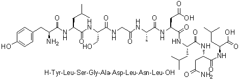 L-酪氨酰-L-亮氨酰-L-丝氨酰甘氨酰-L-丙氨酰-L-alpha-天冬氨酰-L-亮氨酰-L-天冬氨酰胺酰-L-亮氨酸分子结构 (CAS 198274-43-0)