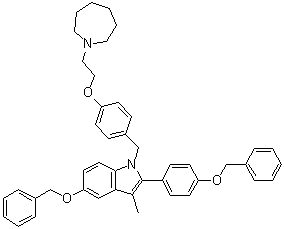 1-[4-(2-(氮杂环庚烷-1-基)乙氧基)苄基]-5-(苄氧基)-2-(4-(苄氧基)苯基)-3-甲基-1H-吲哚分子结构 (CAS 198480-21-6)