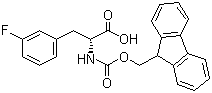 Fmoc-D-3-氟苯丙氨酸分子结构 (CAS 198545-72-1)
