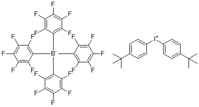 双(对叔丁基苯基)碘四(五氟苯基)硼酸盐分子结构 (CAS 198641-40-6)