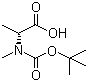 Boc-N-甲基-D-丙氨酸分子结构 (CAS 19914-38-6)