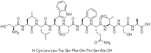 CAS # 199184-77-5, L-Cysteinyl-L-leucyl-L-leucyl-L-tryptophyl-L-seryl-L-phenylalanyl-L-glutaminyl-L-threonyl-L-seryl-L-alanine