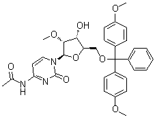 structure of CAS# 199593-08-3, N-乙酰基-5'-O-[二(4-甲氧基苯基)苯基甲基]-2'-O-甲基胞苷