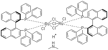 structure of CAS# 199684-47-4, 三(mu-氯)双[(R)-(+)-2,2'-双(二苯基膦)-1,1'-联萘]二氯化二钌二甲基铵盐
