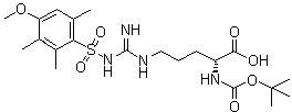 structure of CAS# 200122-49-2, N2-[叔丁氧羰基]-N5-[亚氨基[[(4-甲氧基-2,3,6-三甲基苯基)磺酰基]氨基]甲基]-D-鸟氨酸