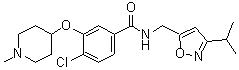 4-氯-N-[[3-(1-甲基乙基)-5-异恶唑基]甲基]-3-[(1-甲基-4-哌啶基)氧基]苯甲酰胺分子结构 (CAS 2002495-17-0)