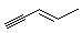 CAS # 2004-69-5, (3E)-3-Penten-1-yne, (E)-3-Penten-1-yne, E-Pent-2-en-4-yne, trans-2-Penten-4-yne, trans-3-Penten-1-yne