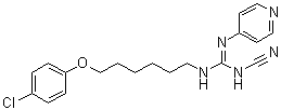 structure of CAS# 200484-11-3, N-[6-(4-Chlorophenoxy)hexyl]-N'-cyano-N''-4-pyridinylguanidine