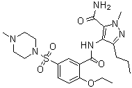 CAS 登录号：200575-15-1, 4-[2-乙氧基-5-(4-甲基-1-哌嗪基磺酰基)苯甲酰胺基]-1-甲基-3-丙基-1H-吡唑-5-甲酰胺