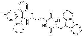 structure of CAS# 200638-37-5, N2-[(9H-Fluoren-9-ylmethoxy)carbonyl]-N-[(4-methylphenyl)diphenylmethyl]-D-glutamine