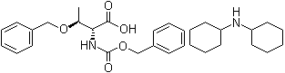 N-[苄氧羰基]-O-苄基-D-苏氨酸二环己基铵盐分子结构 (CAS 201276-12-2)