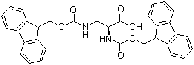 structure of CAS# 201473-90-7, Fmoc-3-[[(9H-fluoren-9-ylmethoxy)carbonyl]amino]-L-alanine