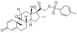 CAS # 201601-32-3, Mometasone Furoate Impurity 10, 2-((4aS,4bS,5aS,6aS,7R,8R,9aS,9bS)-7-hydroxy-4a,6a,8-trimethyl-2-oxo-2,4a,5a,6,6a,7,8,9,9a,9b,10,11-dodecahydrocyclopenta[1,2]phenanthro[4,4a-b]oxiren-7-yl)-2-oxoethyl 4-methylbenzenesulfonate