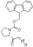 (2S)-2-(重氮乙酰基)-1-吡咯烷羧酸芴甲基酯分子结构 (CAS 201864-70-2)