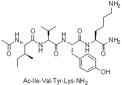 N-乙酰基-L-异亮氨酰-L-缬氨酰-L-酪氨酰-L-赖氨酰胺分子结构 (CAS 2022956-50-7)