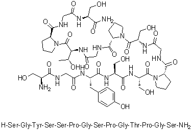 L-丝氨酰甘氨酰-L-酪氨酰-L-丝氨酰-L-丝氨酰-L-脯氨酰甘氨酰-L-丝氨酰-L-脯氨酰甘氨酰-L-苏氨酰-L-脯氨酰甘氨酰-L-丝氨酰胺分子结构 (CAS 2022956-61-0)