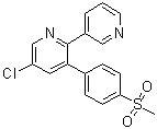 CAS # 202409-31-2, 5-Chloro-3-[4-(methylsulfonyl)phenyl]-2,3'-bipyridine, 5-Chloro-3-(4-methylsulfonylphenyl)-2-(3-pyridyl)pyridine