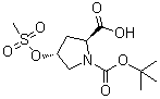 structure of CAS# 202477-59-6, (2S,4R)-4-[(Methylsulfonyl)oxy]-1,2-pyrrolidinedicarboxylic acid 1-(1,1-dimethylethyl) ester